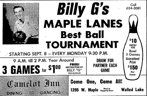 Mr. Bs Camelot Inn (Maple Lanes, Shadow Fax, Olde World Market) - Aug 1969